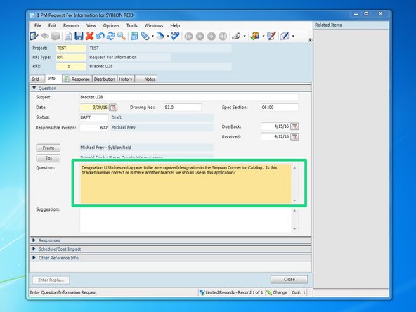 Type your RFI question in this field.