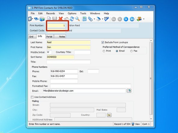 Place your cursor in the Firm Number and press the F4 key.  The F4 key is a shortcut for Viewpoint's "Look-Up" feature and can be used throughout many programs.
