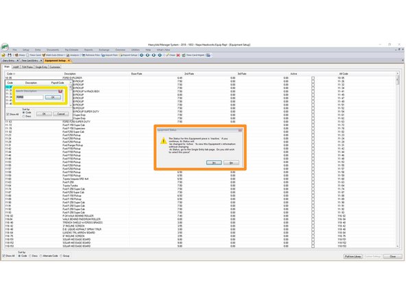 Once you start typing this box shows up and you can click OK to search the field of Code or Description.