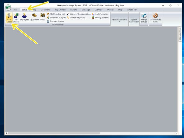 Select "SETUP" ==> "PAY CLASSES"