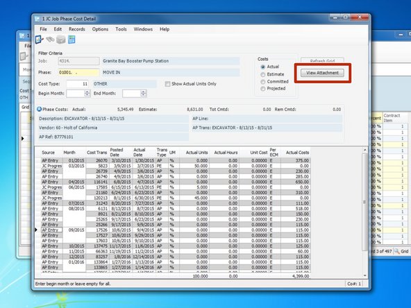 From this menu, you can see what costs have been charged to each phase code to date.  You can narrow your results down by entering beginning and ending months.