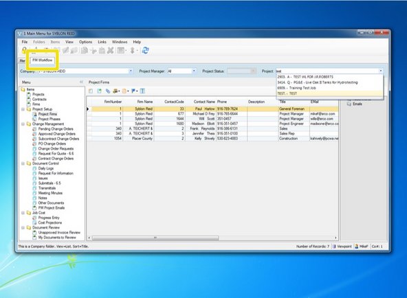 Select "PM Workflow" tab