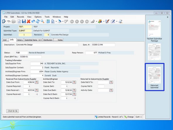 Be sure to attach the returned submittal back to the record so it can be easily accessible.