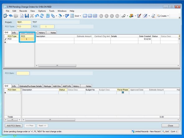 After selecting from the Lookup menu, Viewpoint will automatically create the next available PCO number.  Having all of your PCO Types the same will ensure that all PCOs will have their own PCO number.  You can have the same number PCO if your PCOs are different PCO Types.
