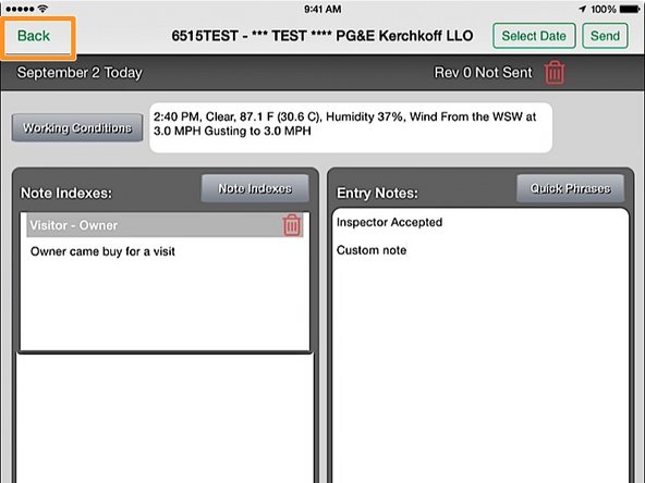 After you fill out the fields, you'll want to get back to the home screen.  From the main diary screen. press the Back button.