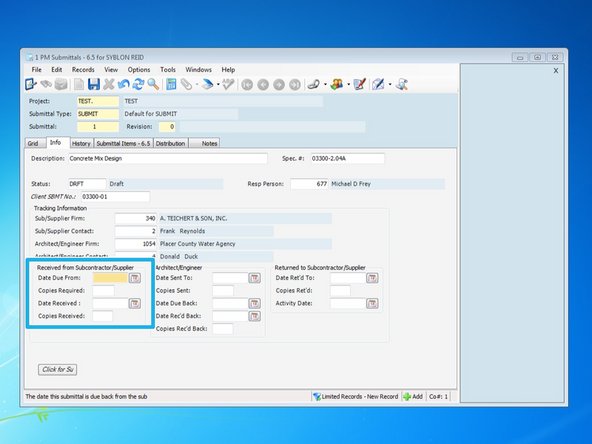 You can then add the dates to the fields shown.