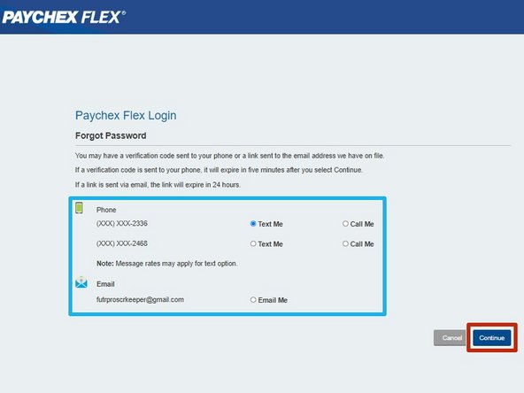 Choose the Method to Receive the Verification Code
