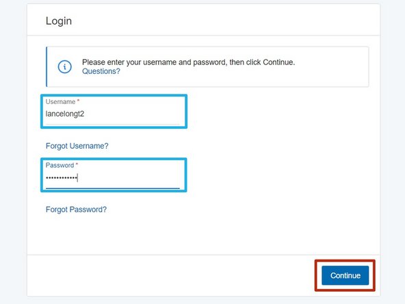 Enter your Username and Password