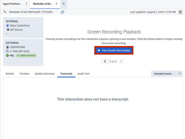 Click View Screen Recordings
