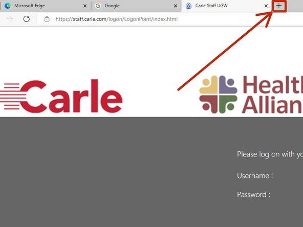 To open another browser tab: