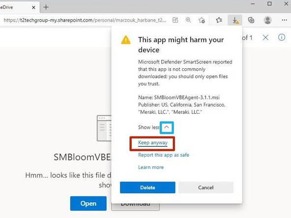 Click the &quot;Show more&quot; arrow