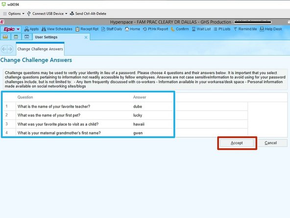 Choose the Questions and enter your Answers