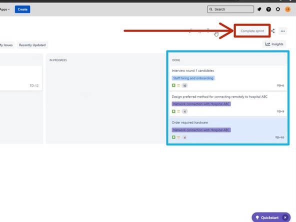 Once you have completed all of the Stories and Subtasks in the Sprint: