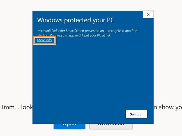 Windows Defender may block the file from opening.