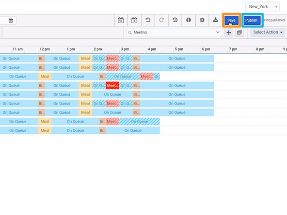 To Save and Publish the schedule:
