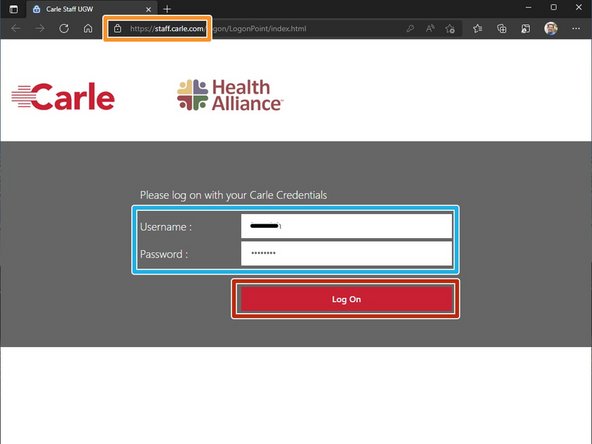 Go to  https://staff.carle.com 