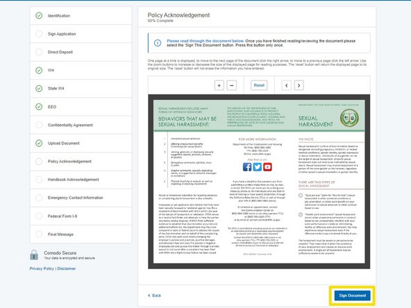 Review the Sexual Harassment Form