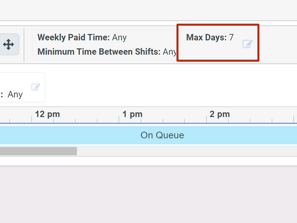 The Max Days must be set to 5.