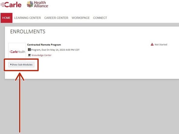 Click Show Sub-Modules