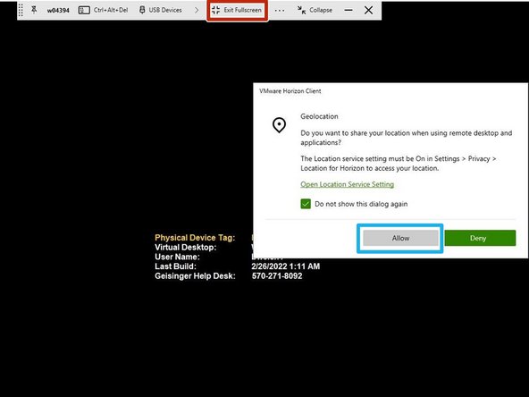 The Virtual Desktop will appear in a new window, and may take over your screen.