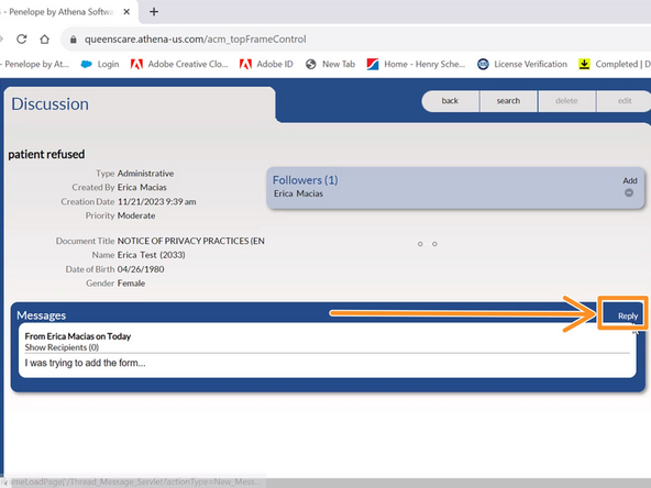 To reply to a message: