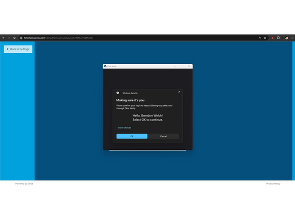 Okta Verify will confirm your identity.