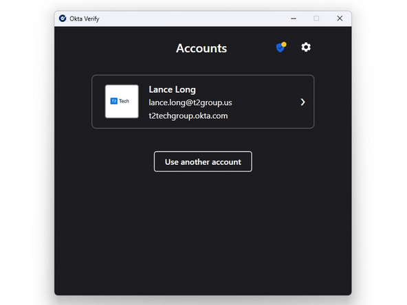 Your account will display in the Okta Verify application once the setup is complete.