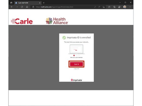 Once Imprivata ID is enrolled: