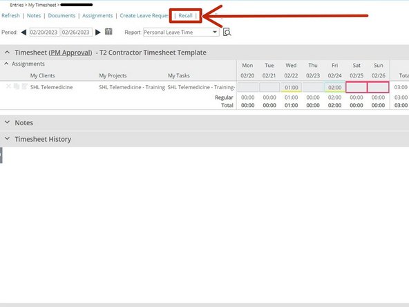 Once you have submitted your timesheet, a green banner will briefly appear at the top of the page.