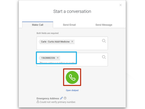 Type the 10 digit phone number and press enter on your keyboard