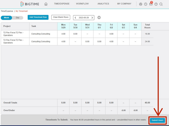 Click the Daily entry box