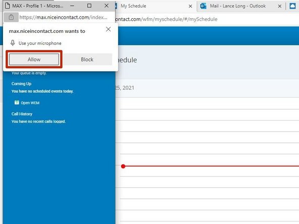 The first time MAX opens you will be prompted to give permission to use your microphone.