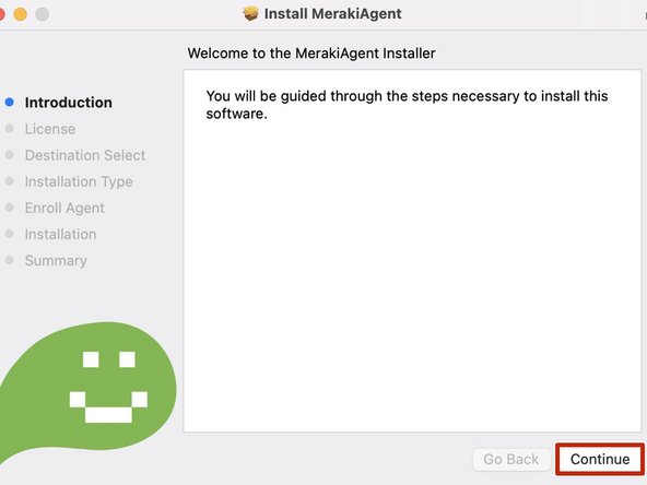 Install MerakiAgent will appear.