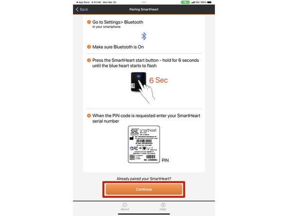 Return to the SmartHeart® Pro app: