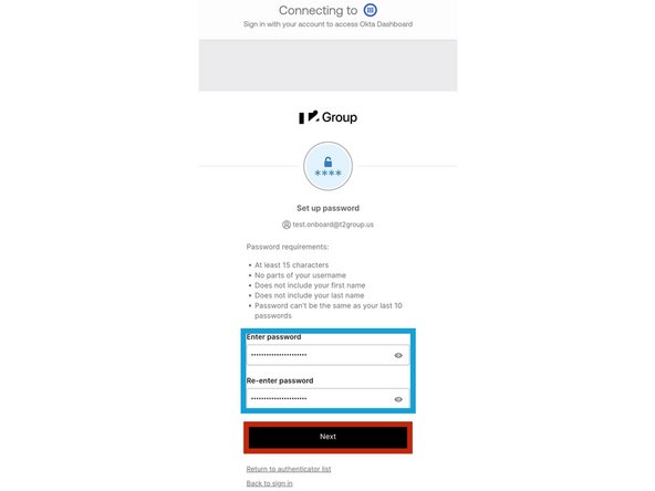 Your password must contain at least 15 characters and no parts of your username.