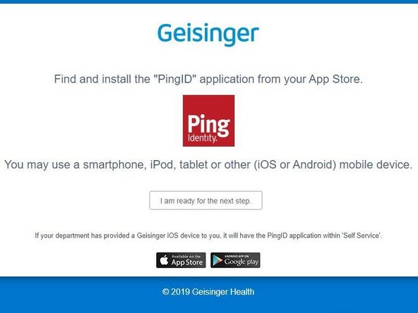 Find and install the PingID application from your App Store.