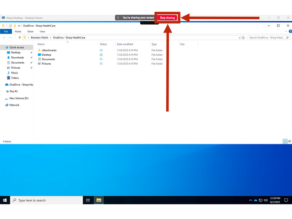When you are done sharing: