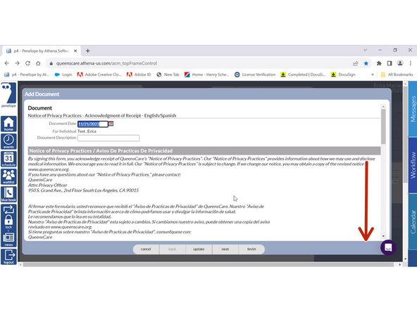 Review the Notice of Privacy Practices form with the patient.