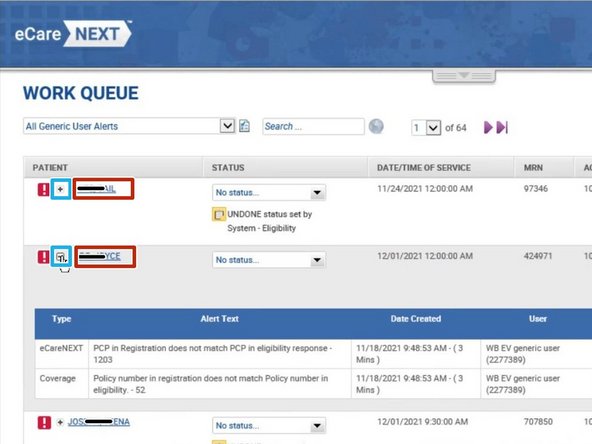 To expand and/or minimize the details of a patient: