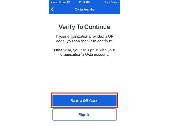 Select Scan a QR Code