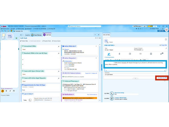 Enter a summary of the interaction