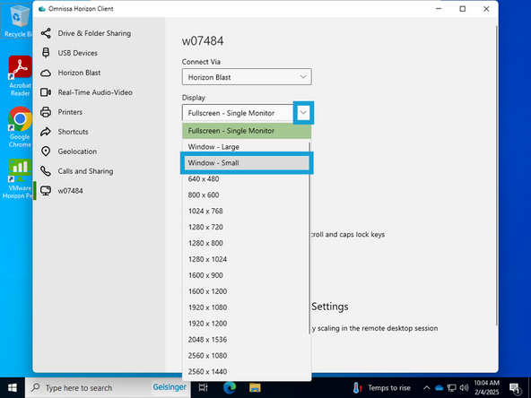 In the Display setting:
