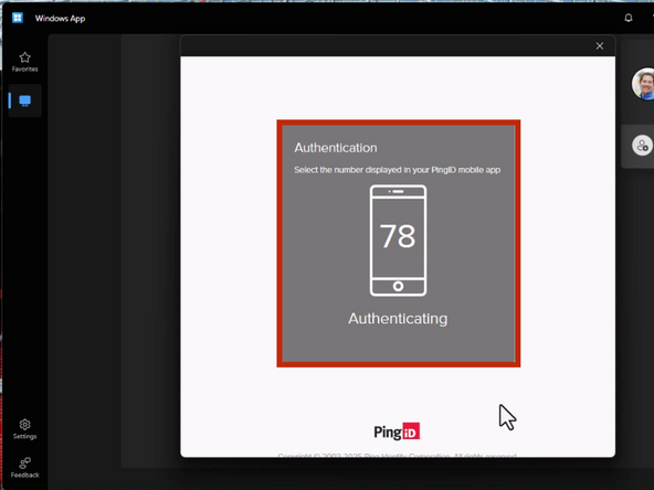 Your mobile phone will receive a PingID notification.