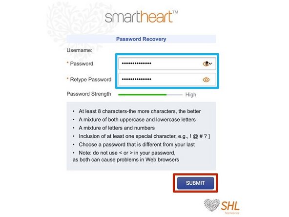 Enter a new Password and Retype Password