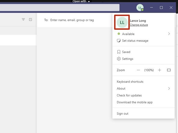 Click your Profile Thumbnail once again