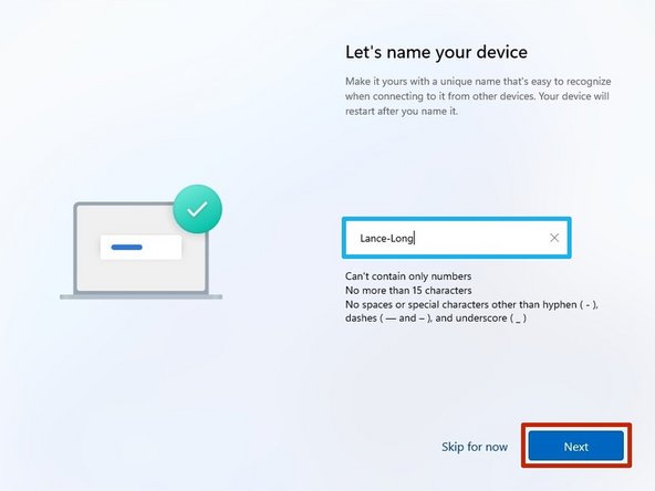 The PC name must be your firstname-lastname.