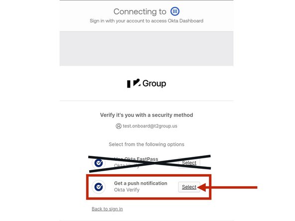 Choose Select for Get a push notification