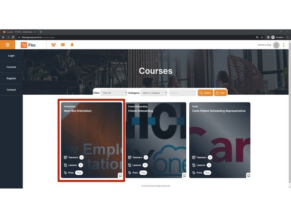 Courses that have been assigned to you will appear in your courses page.