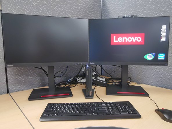 The Mini PC and monitors will turn on.