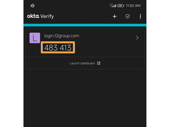 Make a note of the Six Digit Code